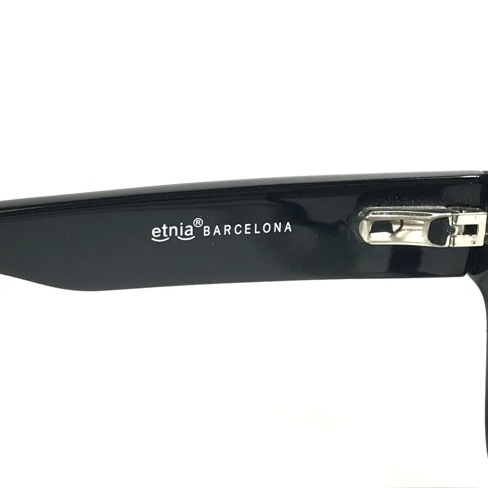 Etnia Eyeglasses Frames MILANO col. BK Shiny Black Square Full Rim 51.5-16-140